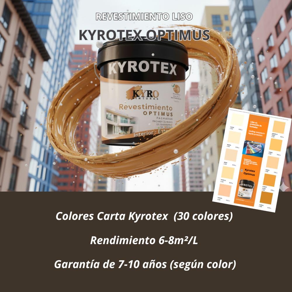 Revestimiento de fachadas KYROTEX OPTIMUS 10 AÑOS, Pintura Carta de colores - 14L (Rojo Turco L-532) — view 2