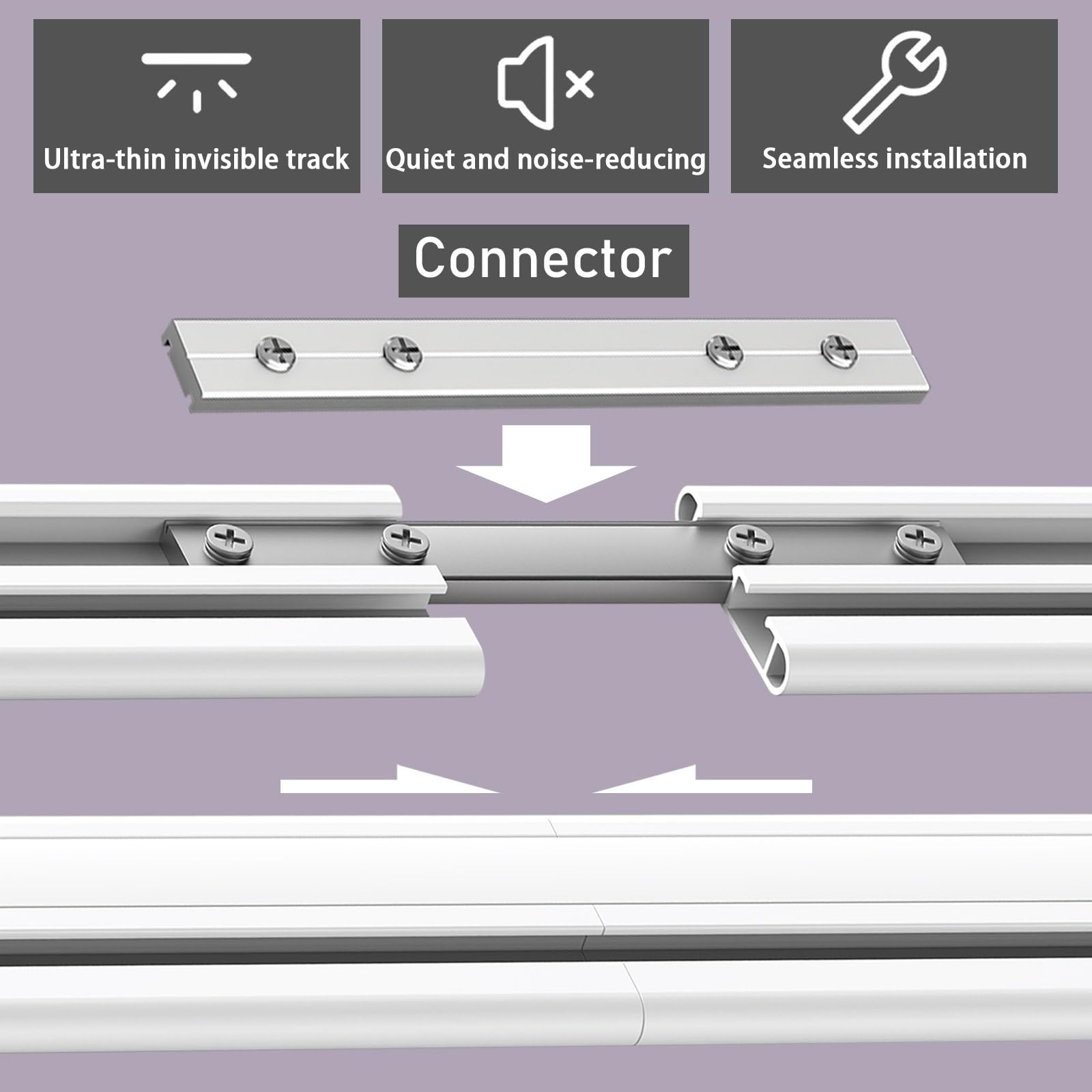 Sistema TrackGlide ain de aluminio ultrafino con accesorios Easy Inllat para habitaciones Livi, hoteles, oficina, dormitorio, divisor de habitación de 3 m x 1,5 m