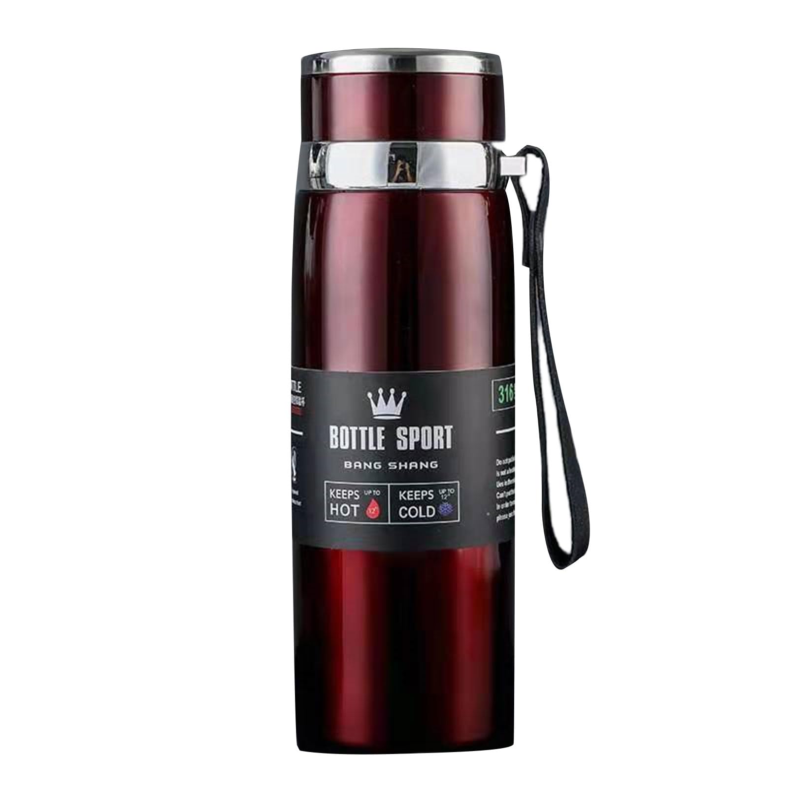 carotoe Insulated Beverage Bottles Sturdy Stainless Steel Coffee Mug 1000ML Capacity with Secure Cover for Travel Water Bottles