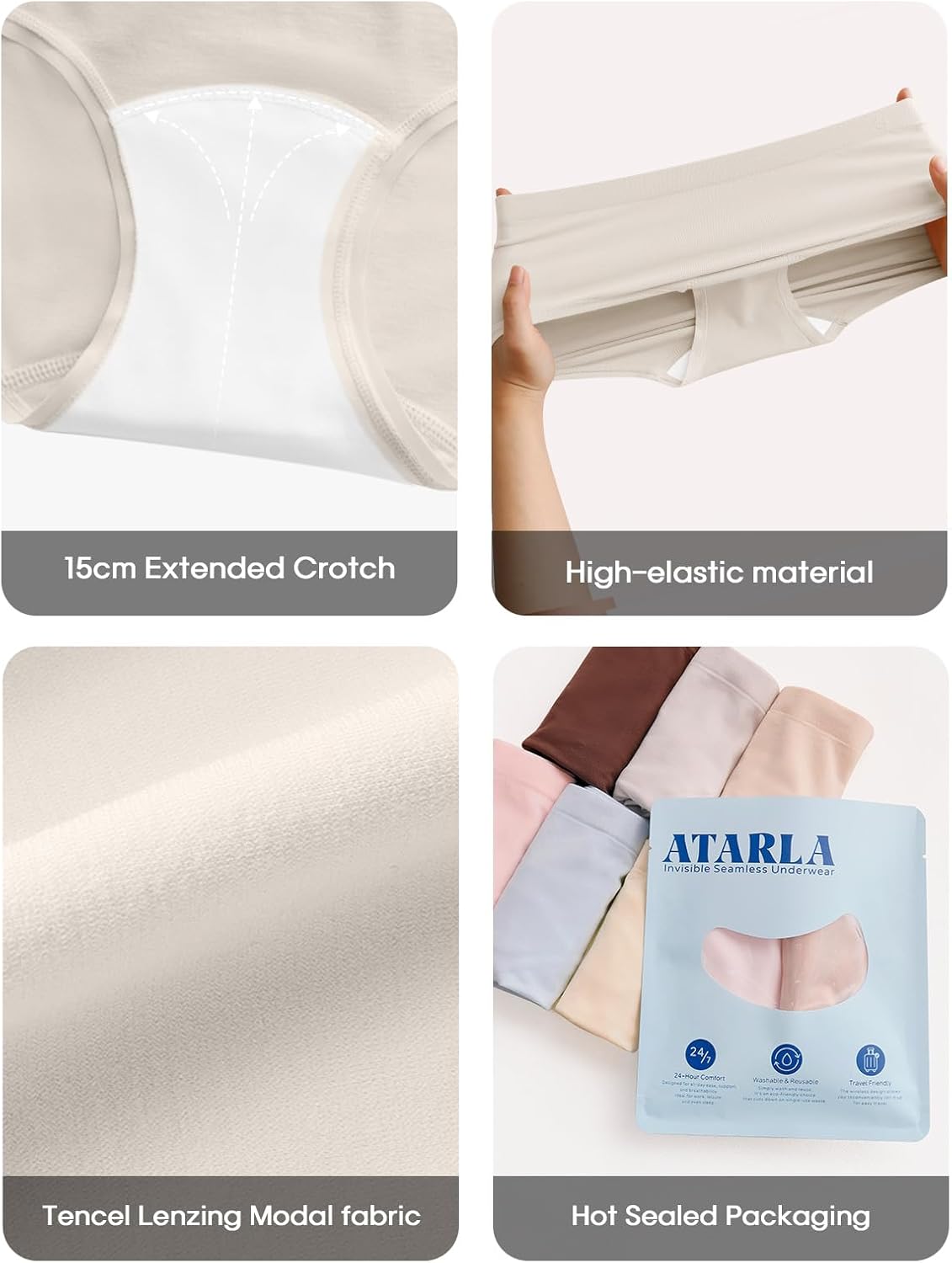 Seamless Underwear for Women Low Rise Full Coverage Panties No Show Briefs Soft Stretch Panties - Image 3