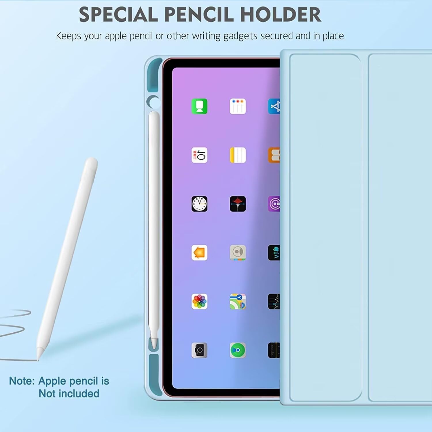 Keyboard case with Mouse for iPad Pro 13 inch （2024），7th Generation Ultra Thin Bluetooth Keyboard Built-in Pencil Holder Magnetic Detachable Wireless Keyboard，MintGreen