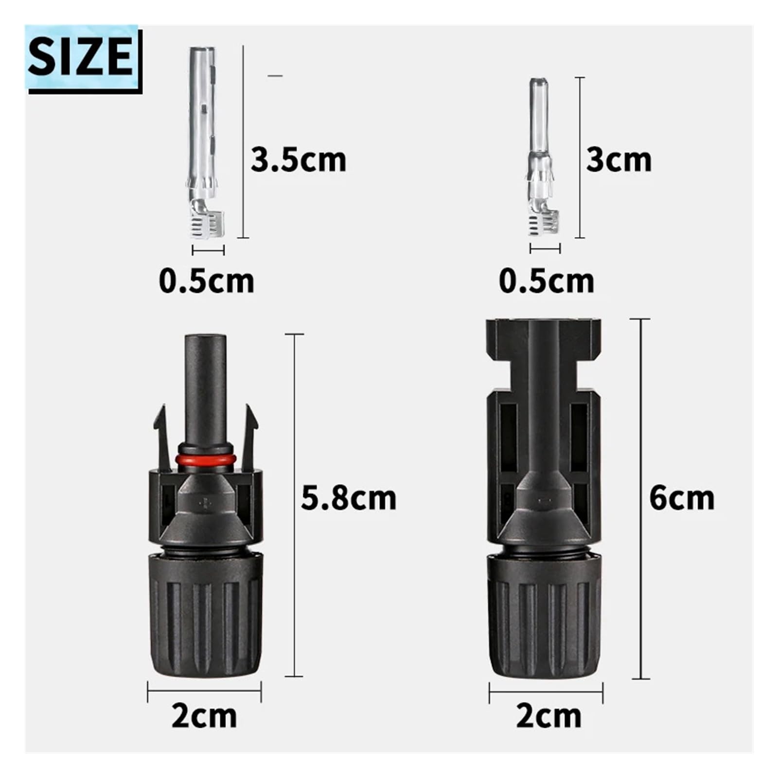 connettore Solare 5 20 30 40 Coppie di connettori solari fotovoltaici Maschio e Femmina 1000VDC 35A connettori for Pannelli solari for Cavi fotovoltaici 2,5/4/6mm2(20pairs)