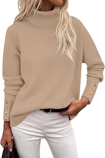 Rapbin Sweaters for Women 2026 Fall Winter Turtleneck Sweater