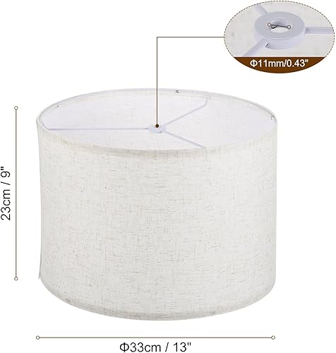 Miniatura 2 de PATIKIL Pantallas de lámpara de tambor, pantalla redonda de lino de 13 x 13 x 9 pulgadas para lámparas de mesa, pantalla de fácil montaje para