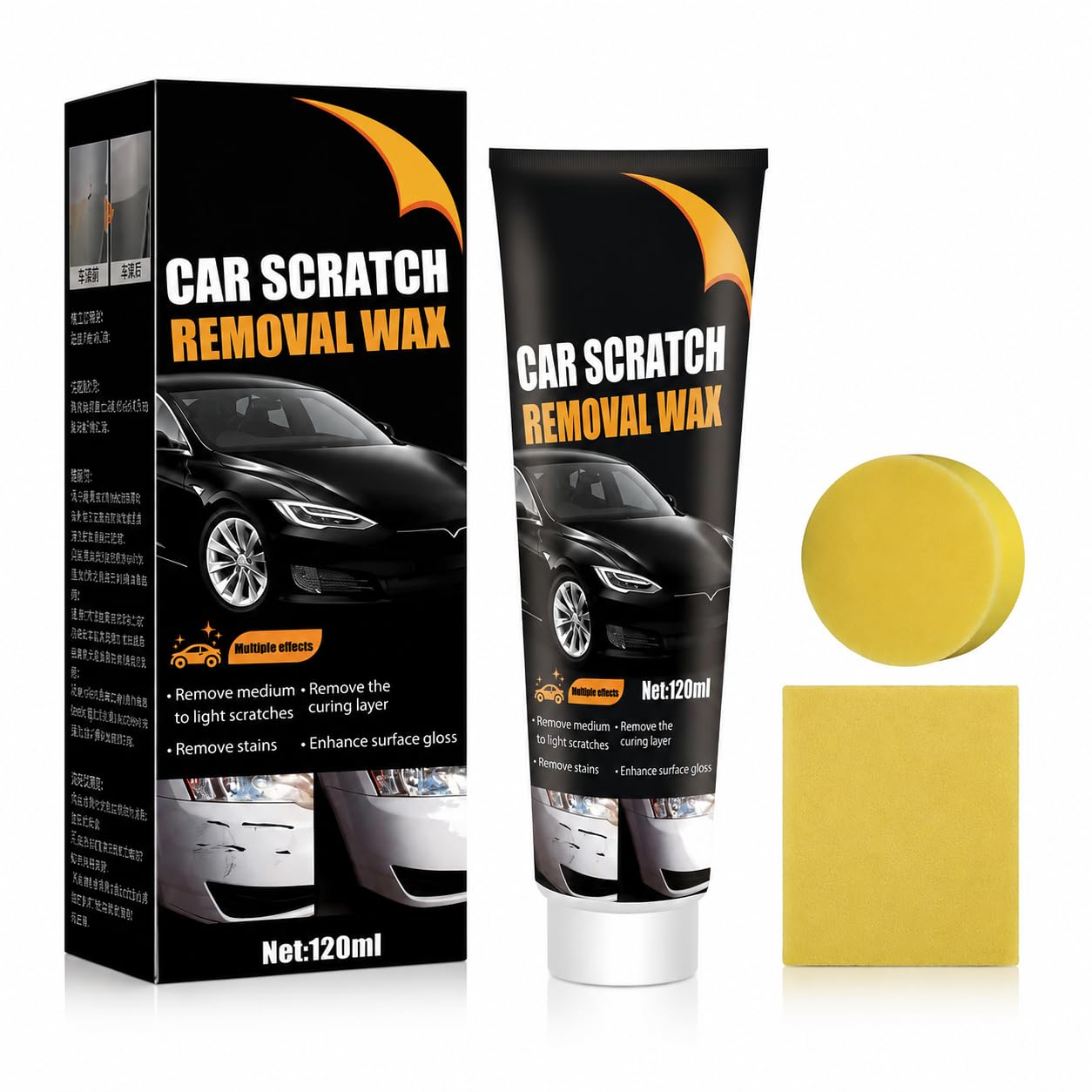 Car Scratch Removal Wax | Car Scratch Repair Cream with Sponge | Paint Scratch Remover & Polish Wax for Cars, Bikes & Motorcycles | Removes Light Scratches (120ml)-image-35