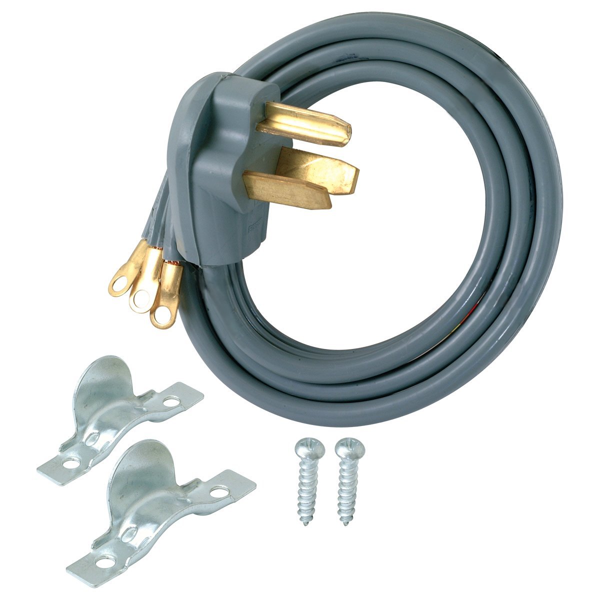 Eastman 61259 61250 3-Prong Electric Dryer Cord, 30 Amps, 5 Ft Length, Grey