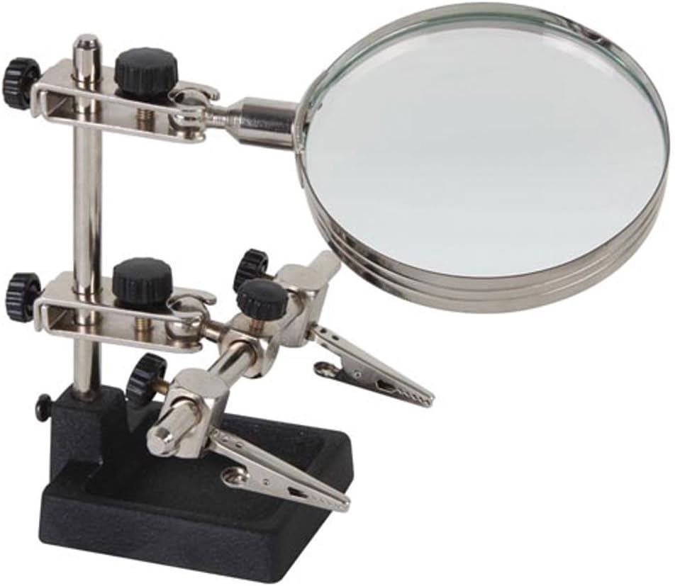 Velleman Adjustable Helping Hand with 4-Diopter Magnifier