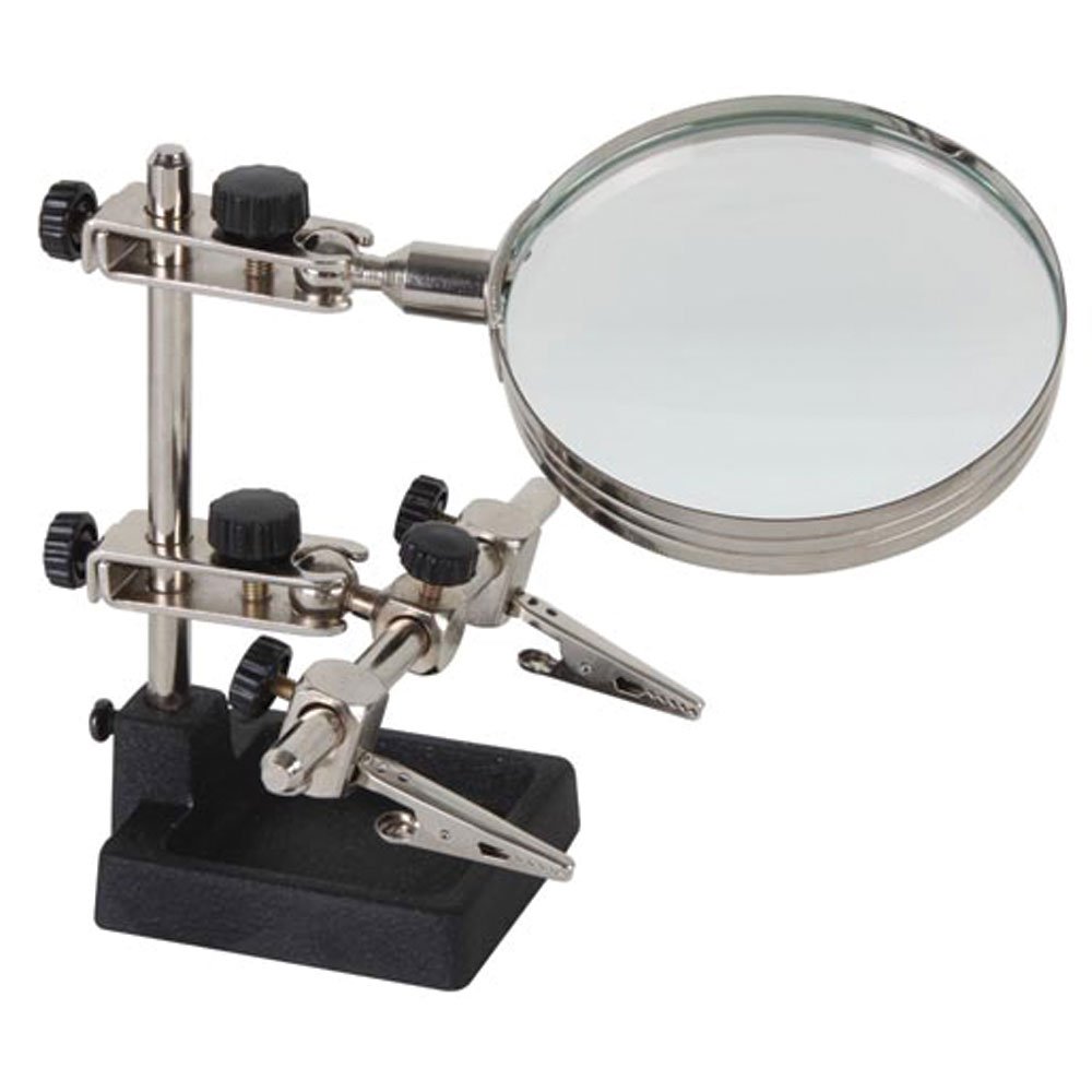 Velleman Adjustable Helping Hand with 4-Diopter Magnifier