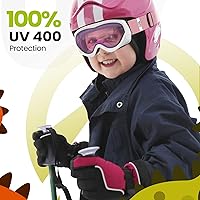 Vista 3 de OutdoorMaster Lentes de esquí para niños y niñas, con protección ultravioleta 100%, compatibles con casco, para nieve
