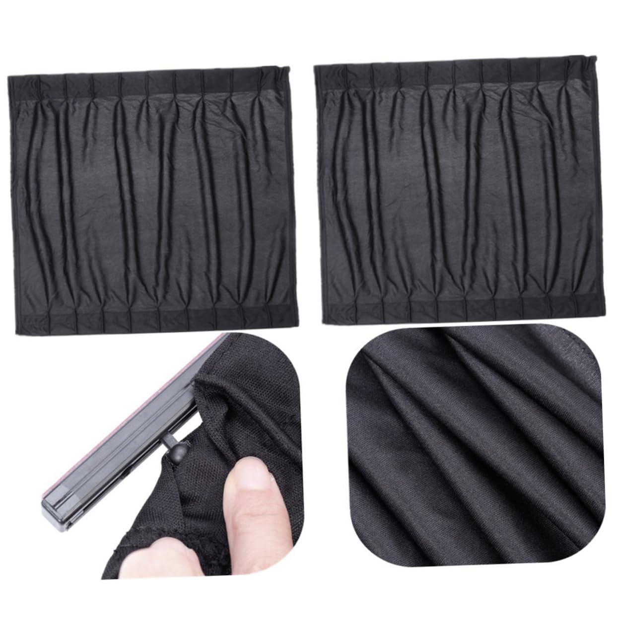 2 Unidades Cortinas de Ventana Lateral de Coche Protección UV Fáciles de Instalar 4 Rieles Abs para Privacidad y Aislamiento Térmico