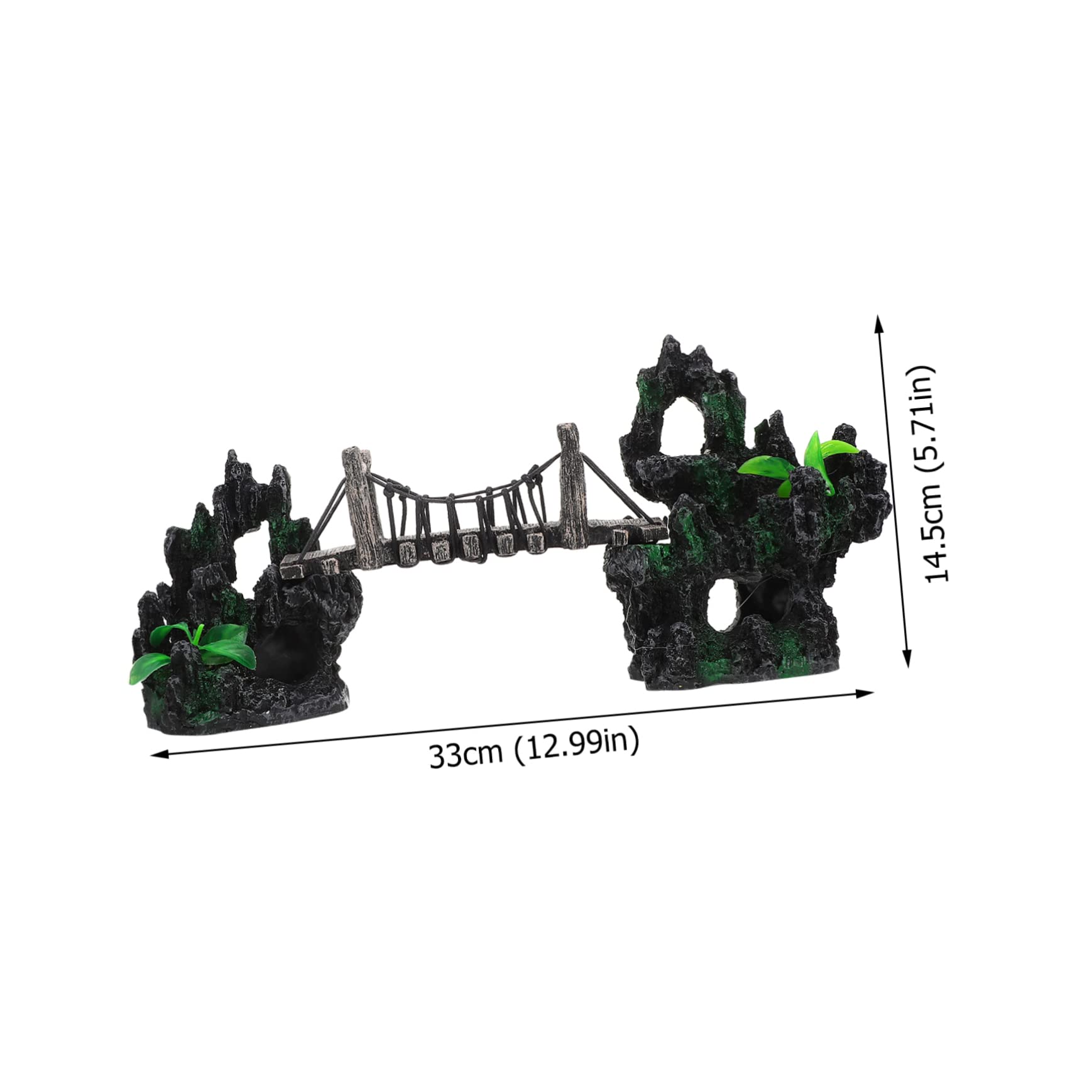 Happyyami Decorazione per Acquari Resina con Ponte Sospeso Ornamento Creativo per Pesci Accessorio per Ambienti Acquatici Facile da Installare e Sicuro per Tuoi Pesci