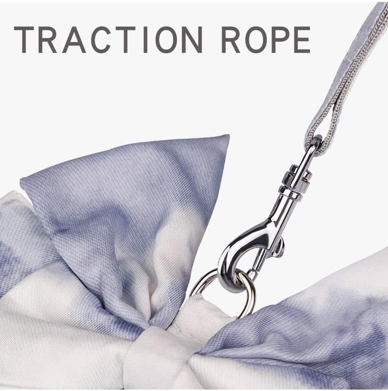 Miniatura 3 de Nuatpetin Arnés de malla para perro con correa, correa ajustable para perros pequeños y niñas, bonito chaleco reflectante con lazo rosa para