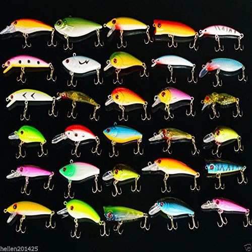 Fishing Baits Soft Baits Lot 30pcs Mixed Minnow Fishing Lures Assorted Lure Bass Crank Bait Tackle Hooks