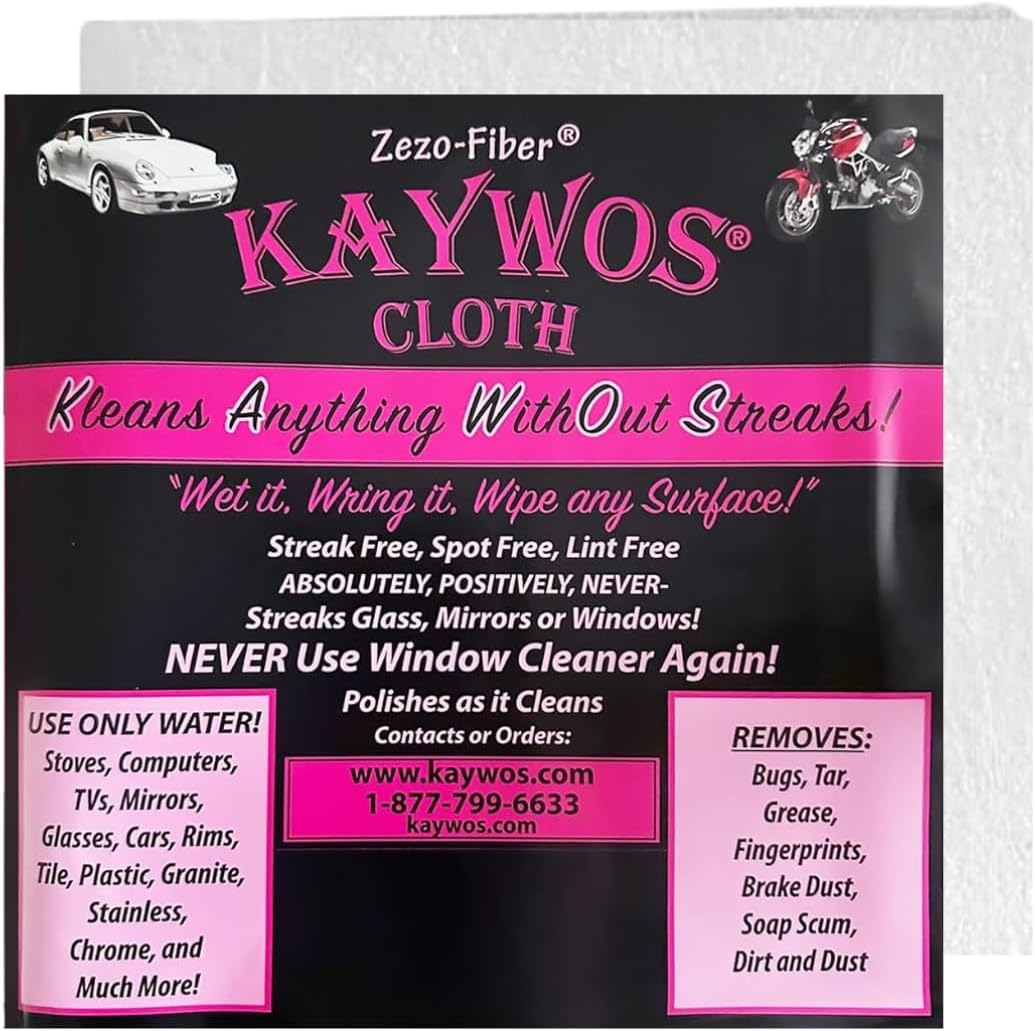 Kaywos Cloth Premium Microfiber Cleaning Cloth - Streak-Free Highly Absorbent Towels for Cars, Kitchen, Glass, and Automotive Surfaces Soft Lint-Free Reusable Multipurpose Cleaning Rag