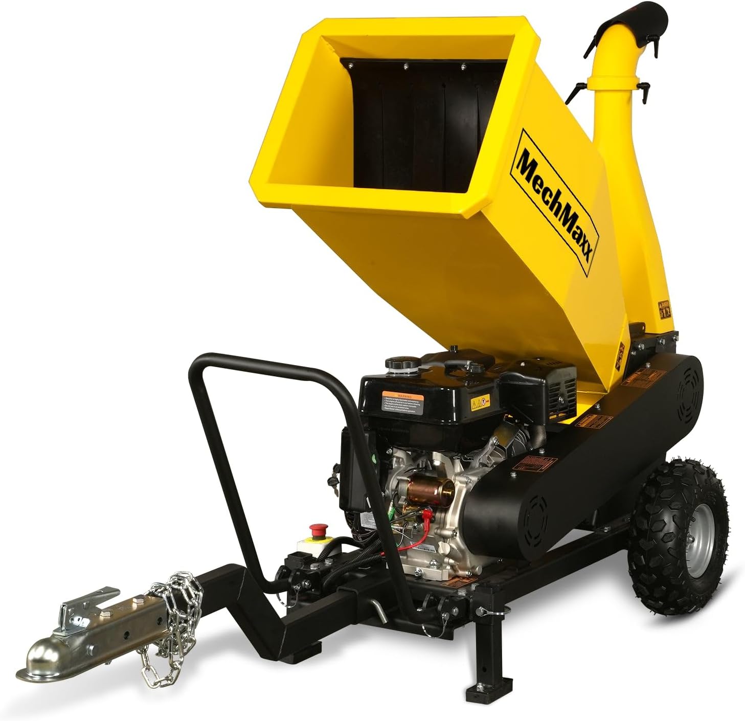 5 inch E-Start DUCAR 420cc 15hp Gasoline Engine Powered Drum Wood Chipper with Towbar, Model PGS1500