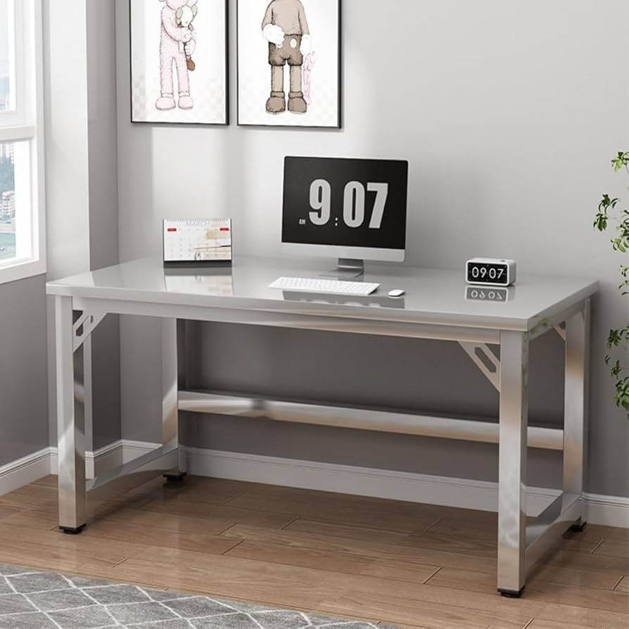 ステンレススチールPCデスク・作業台 Amazon.co.jp: デスク ステンレススチール コンピューターデスク