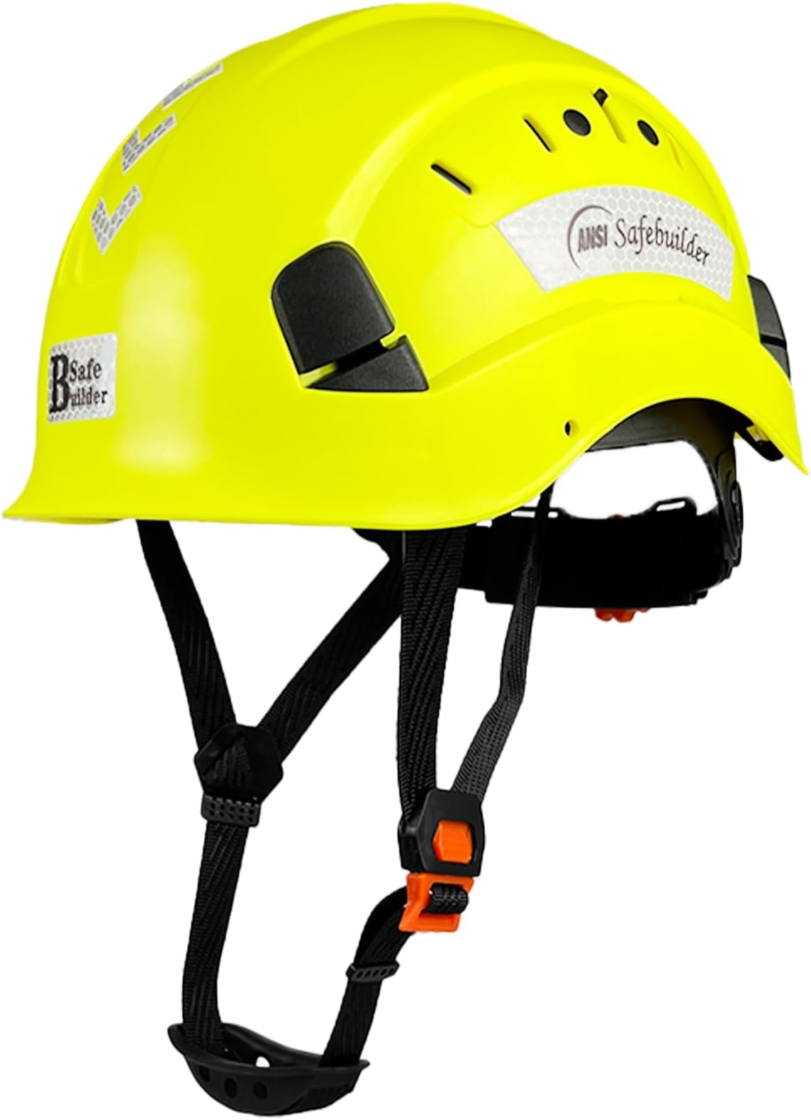Work Safety Hard Hat for Engineer Slotted Ventilated Construction Safety Helmet for Men Women Industrial Adjustable Ratchet 6-Point Suspension ANSI Z89.1-14 (02-Fluorescent Yellow Helmet)