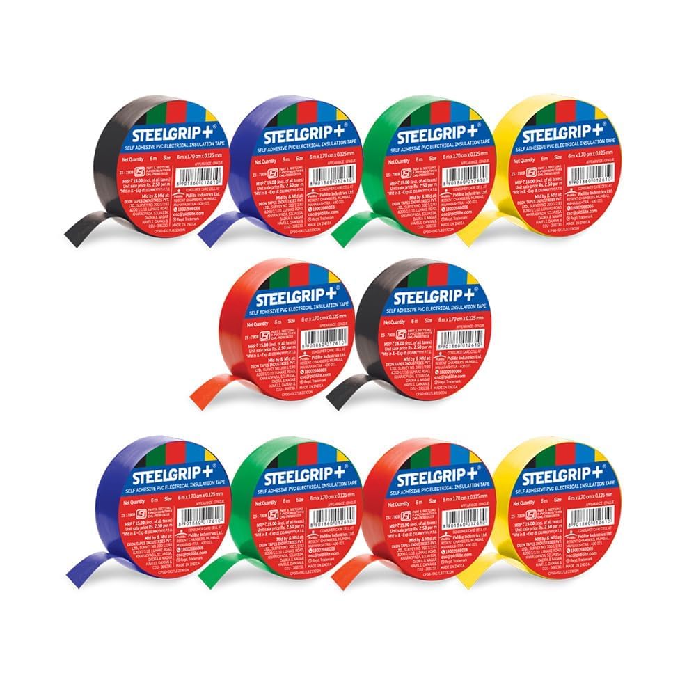 Steelgrip Self Adhesive PVC electrical Insulation Tape - 6.50m (Yellow - Pack of 30) (B0D86HSDJ6) Amazon Price History, Amazon Price Tracker