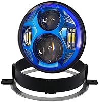 Vista 4 de SLK-Customs VTX - Kit de faros LED de 5 3/4 pulgadas con soporte y herrajes, Plug and Play Daymaker - Compatible con modelos Honda VTX no F (azul)