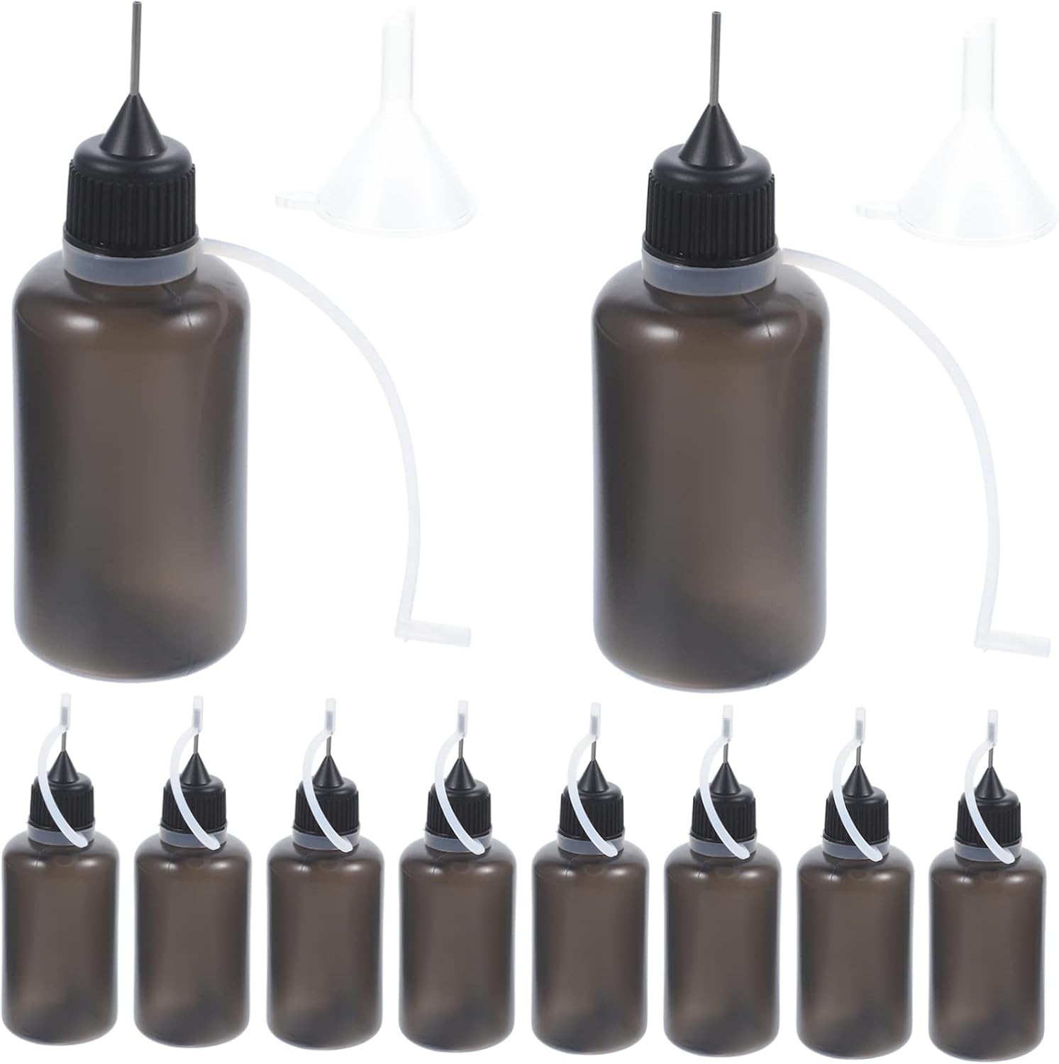ULTECHNOVO 4sets Mini Glue Dispenser Bottle Tip Applicator for Glue Portable Squeeze Bottle for Diy Handcraft 10pcs*4