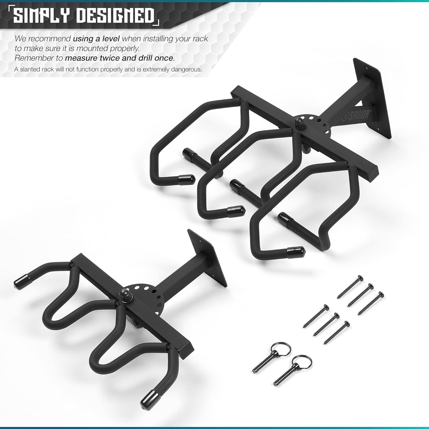 ATFLBOX Stojak ścienny na karabin Shotgun Tactical Shotgun Carbine Firearm Indoor Storage Rack - Wytrzymała stal, 3 gniazda, do 34 kg wagi
