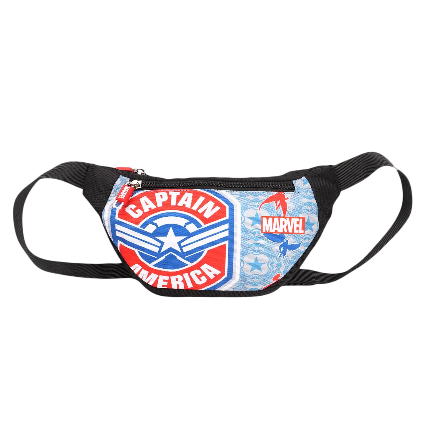 Marvel Captain America Waist Bag | Original Polyester Fanny Pack | Hiking & Trekking Travel/Camping Pouch with Adjustable Strap | Unisex Zipper Lock Bags - Blue | Multifunction Stylish Pack-image-31