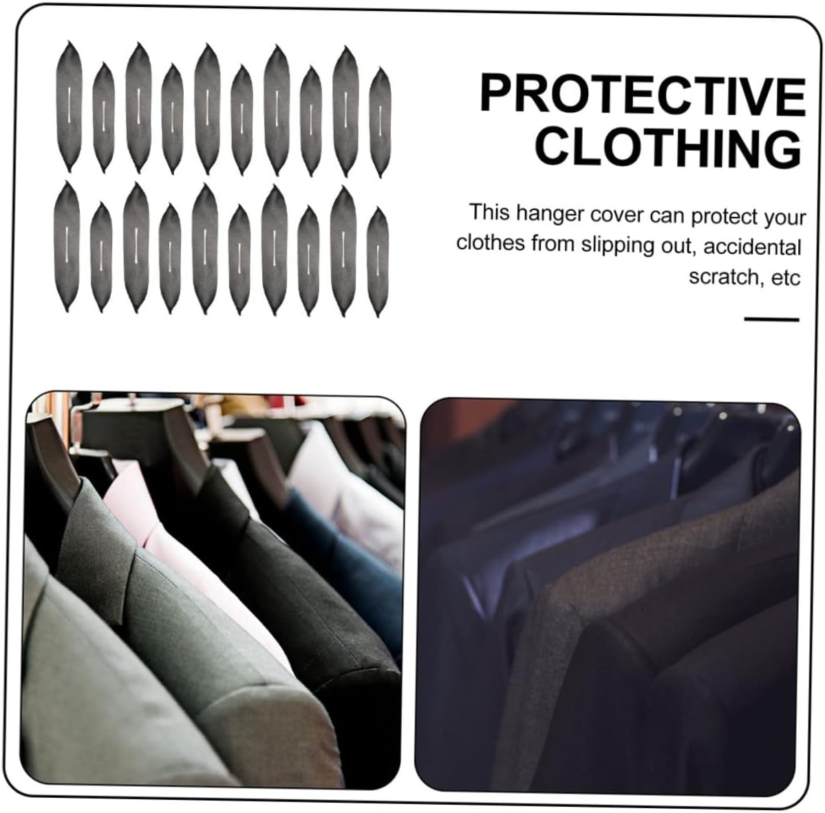 Unomor 40pcs Skid Sponge Hanger Covers Bulk Home Hanger Accessories for Clothes Protection Preventing Slips and Scratches Lightweight Sponge Sleeves
