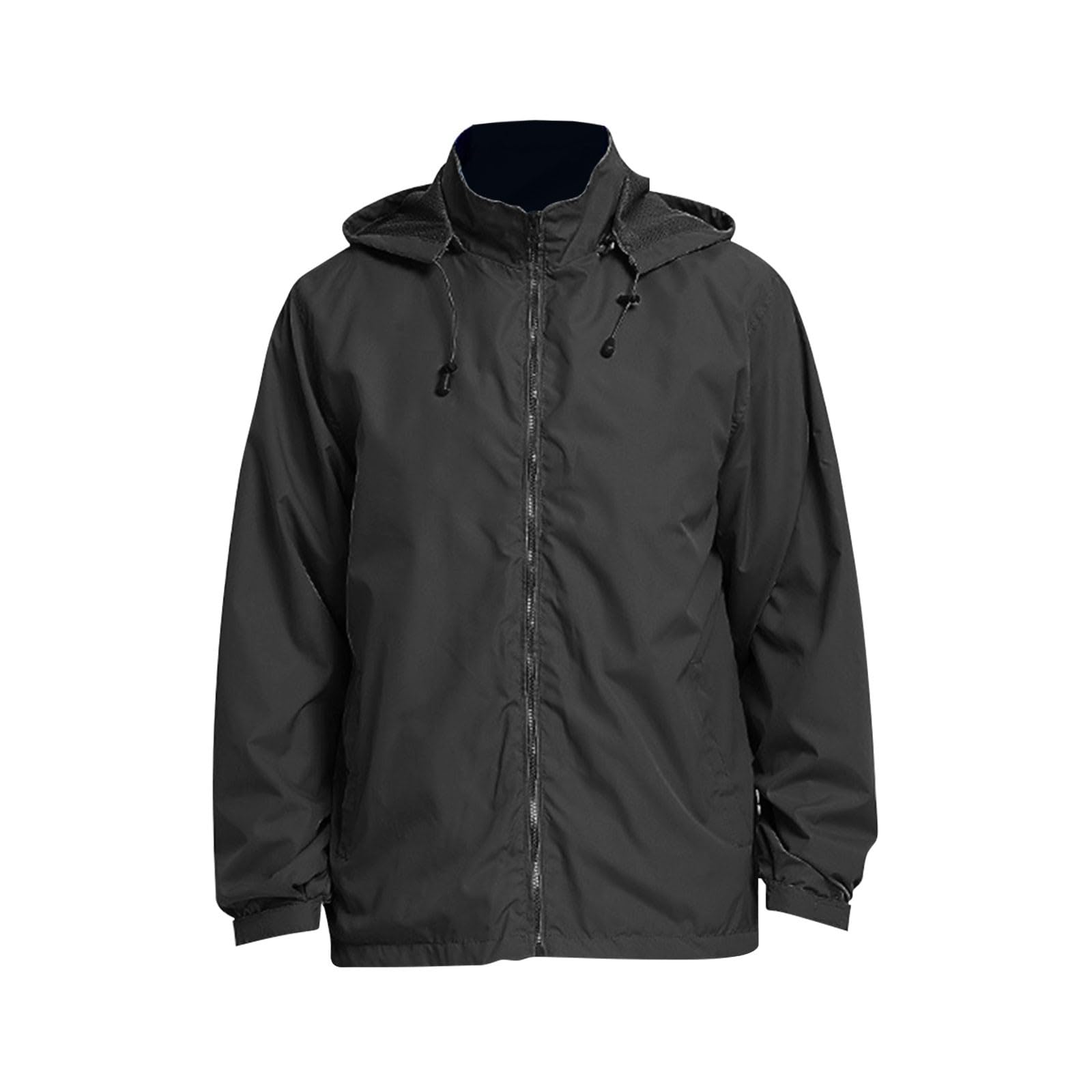 Chubasquero para hombre, ligero, impermeable, plegable, con capucha, chaqueta funcional para exteriores, cortavientos, cortavientos, chaqueta ligera, camping, correr, senderismo, ciclismo