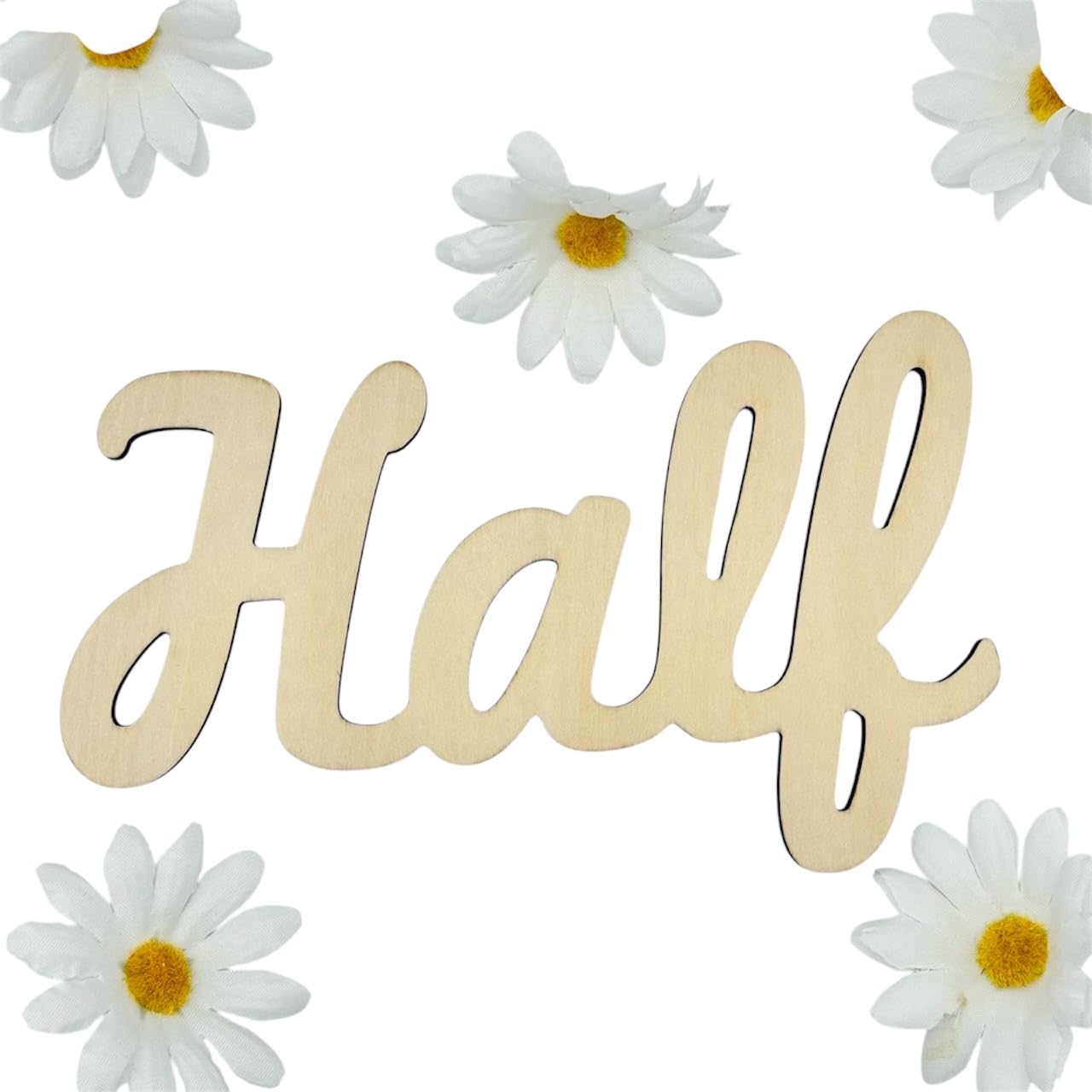 Amazon.co.jp: kokoni 【木製 ハーフバースデー】木製筆記体Half【half