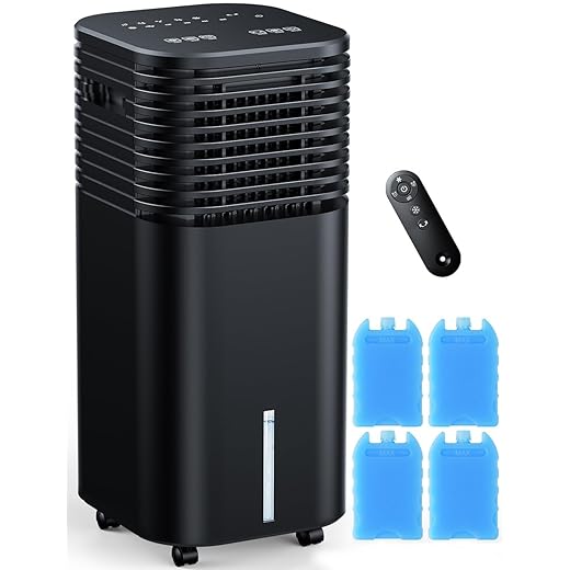 Windowless Air Conditioner, Swamp Cooler with 4 Modes & 3 Speeds, 15H Timer for Smart Auto-off, 2-Gal Tank for 20H Cooling, Remote, 120° Oscillating Portable Air Conditioners No Hose Needed