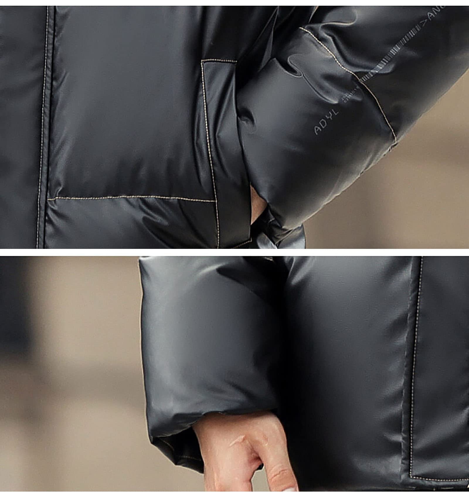 Chaqueta de Plumón para Hombre con Capucha Abrigo Moderno Reflectante Prendas de Abrigo de Invierno Resistentes al Agua y al Viento,Silver,L(167cm68kg)