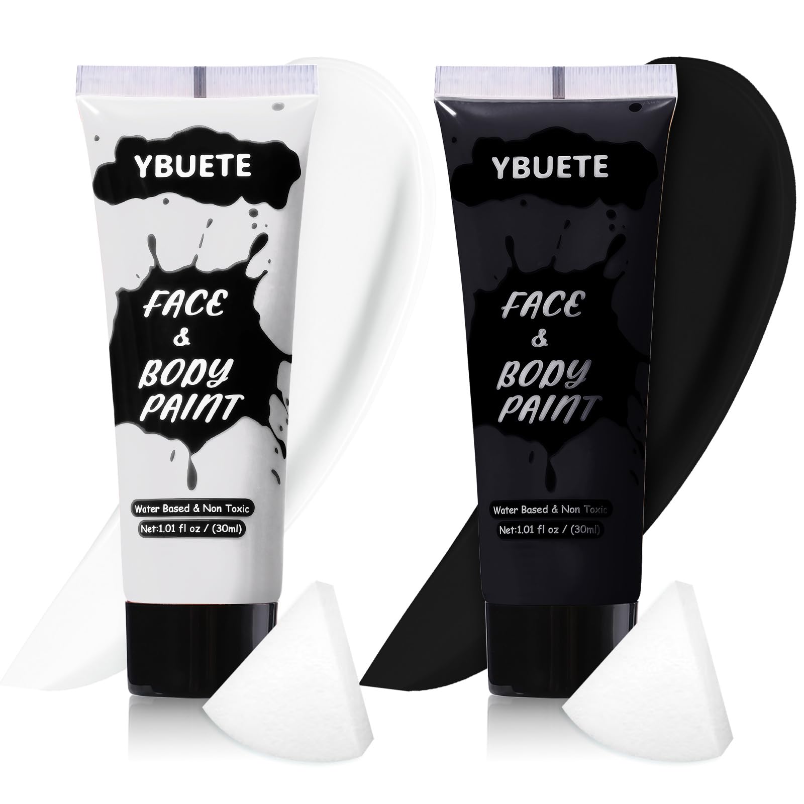 YBUETE 2Pcs Face Body Paint, Professional Paint for Halloween Cosplay Costume Party, Full-coverage Multi-Color Cream Makeup Body Paint for Adults