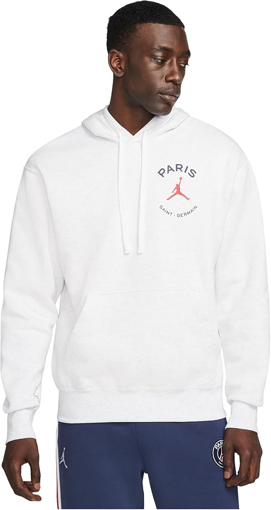 Jordan Paris Saint-Germain Men's Fleece Pullover Hoodie, Grey