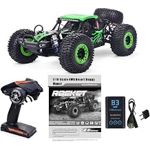 1/10 Scale 4WD RC Cars for Adults Brushless+Wheel,Max 43 MPH Off-Road Fast RC Cars Green