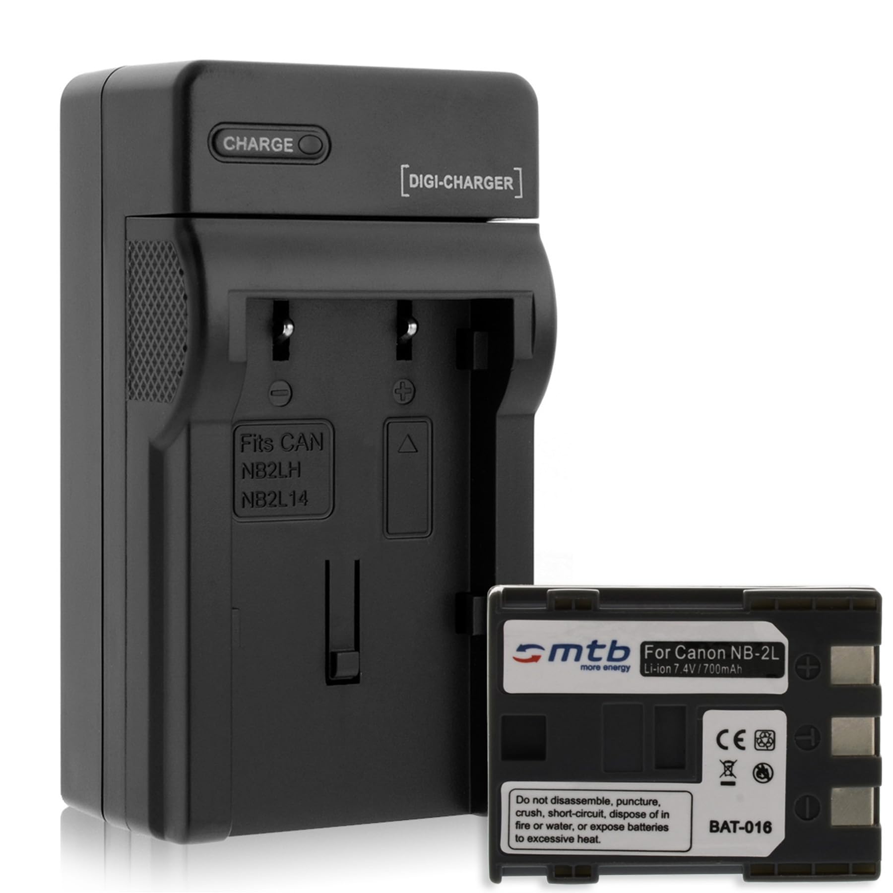Kit Patona 3in1: Caricabatterie + Batteria NB-2LH Per Canon NB-2L – 600mAh, 7.4V, Con Alimentatore Da Auto E Muro