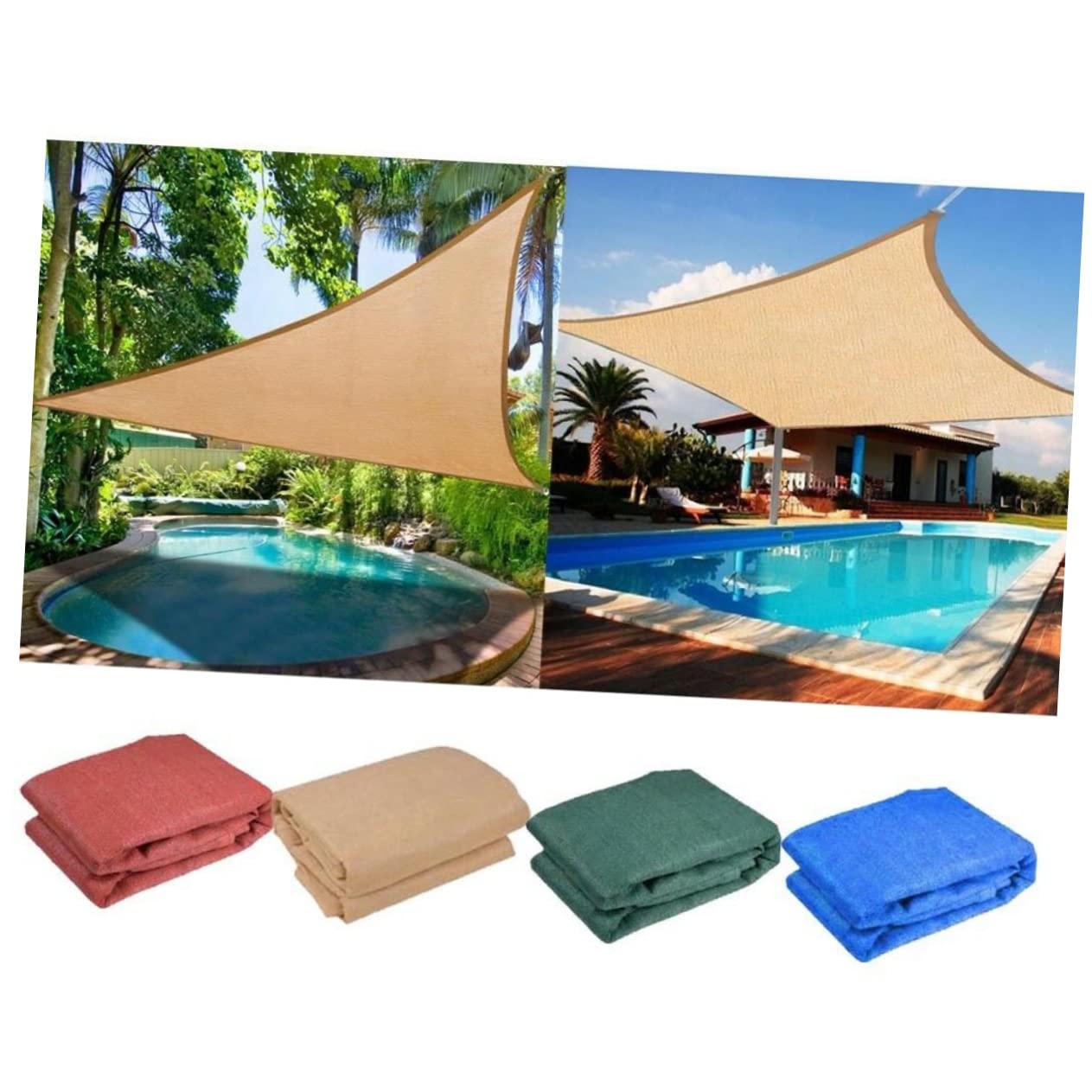 Voile D’ombrage Triangulaire PE Beige Anti-UV pour Jardin et Piscine | Accessoire Piscine Exterieur, Toile Ombrage Triangle, Protection Solaire Voile Ombrage Solaire, Toile Soleil Exterieur