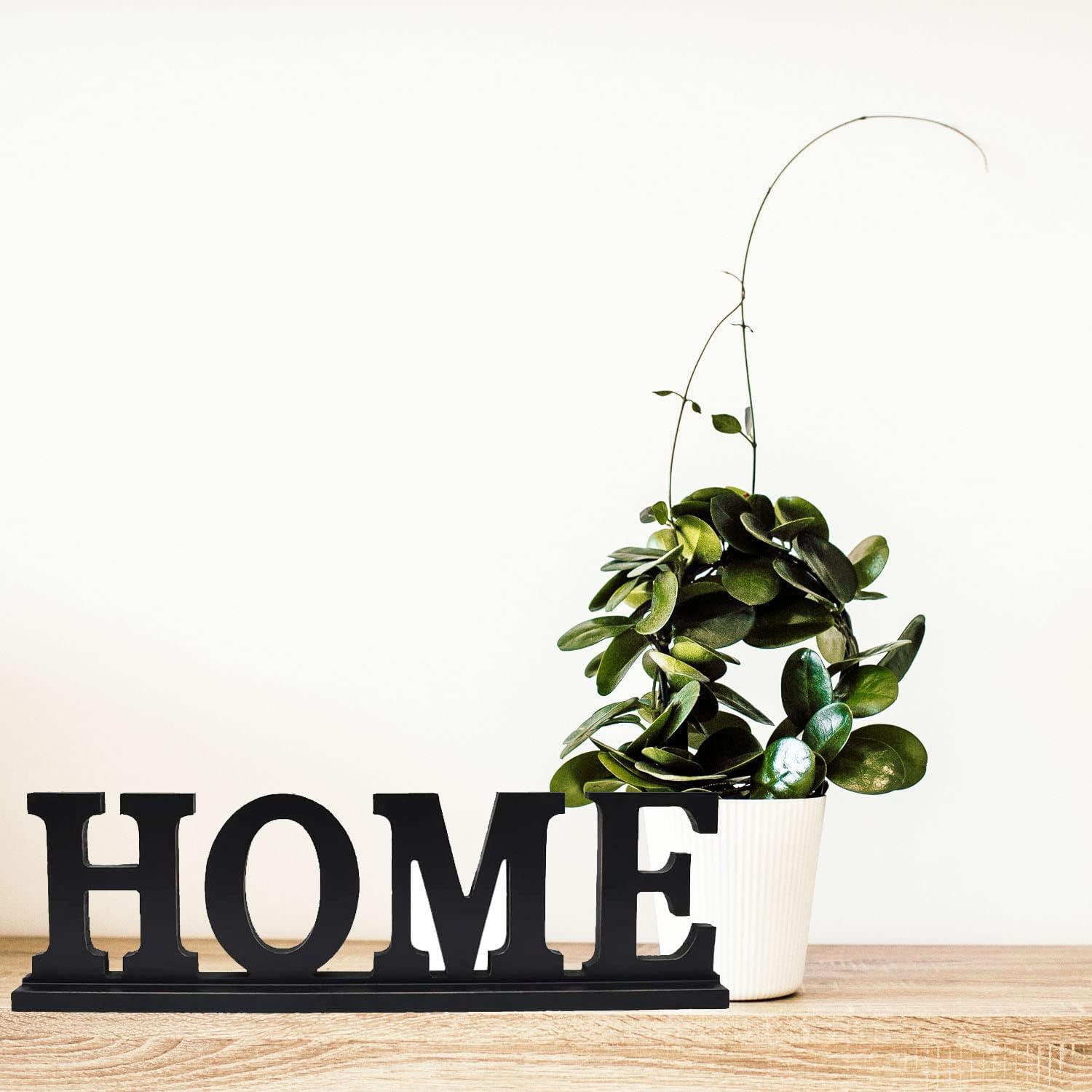 T&Garice Rustic Wood Cutout Home Letter Sign Free Standing Tabletop Bookshelf Mantel Centerpiece Decoration-16.5" L