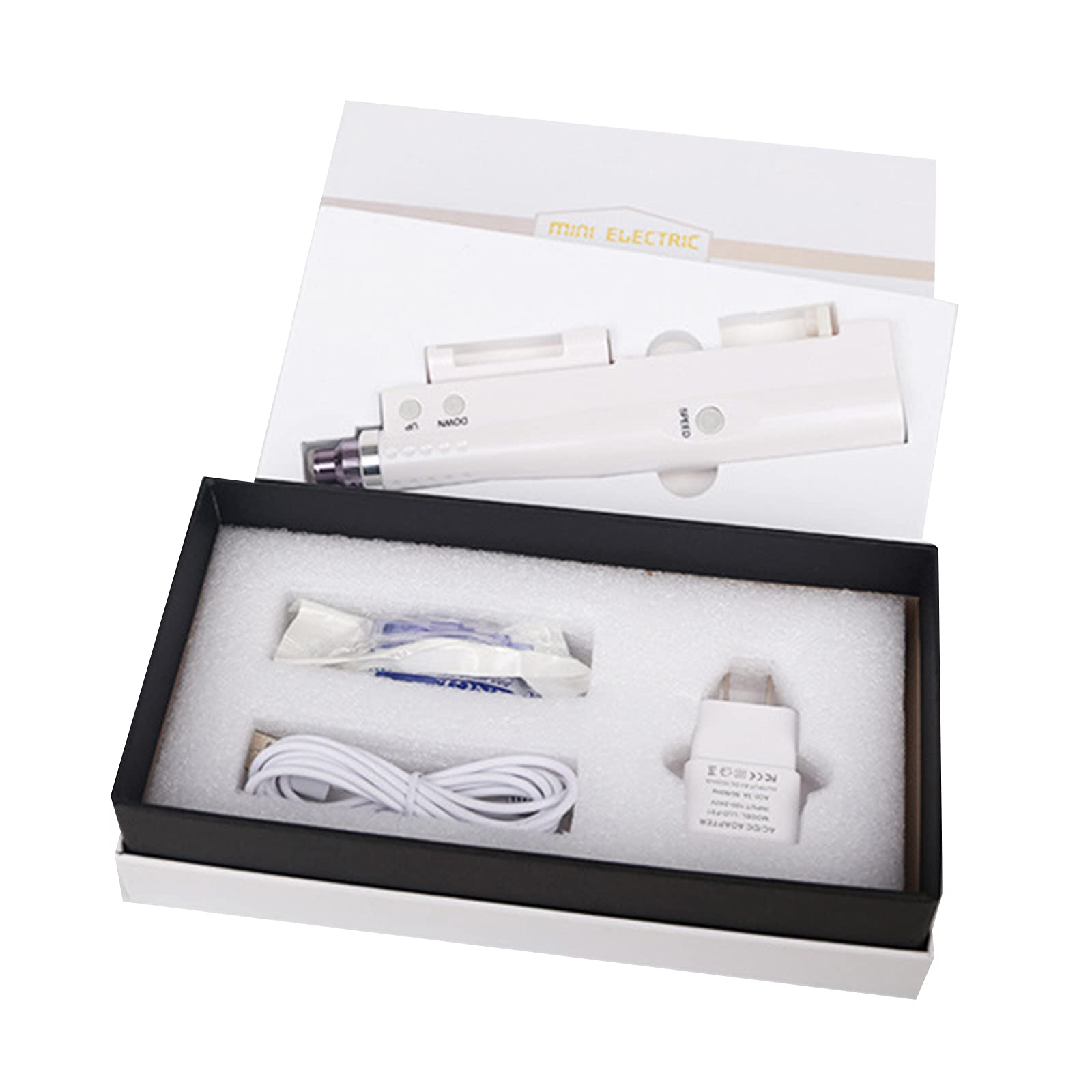Microneedle Pen eléctrico Recargable Inalámbrico 5 Velocidades Automático con 2+10 cartuchos nano para Eliminación Acné,Arrugas, Estrías,Cuidado De Piel