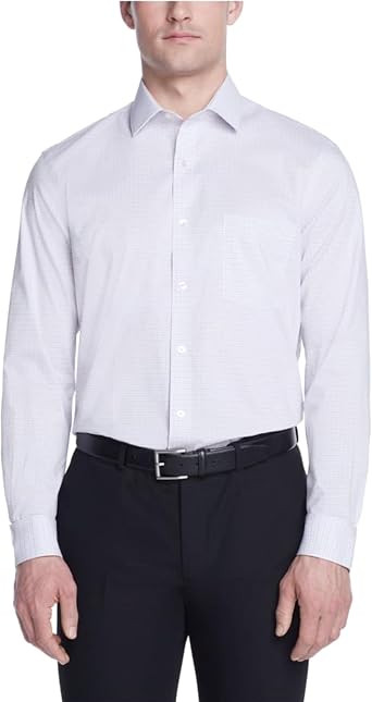 Van Heusen Mens Dress Shirt Regular Fit Ultra Wrinkle Free Flex Collar Stretch Check