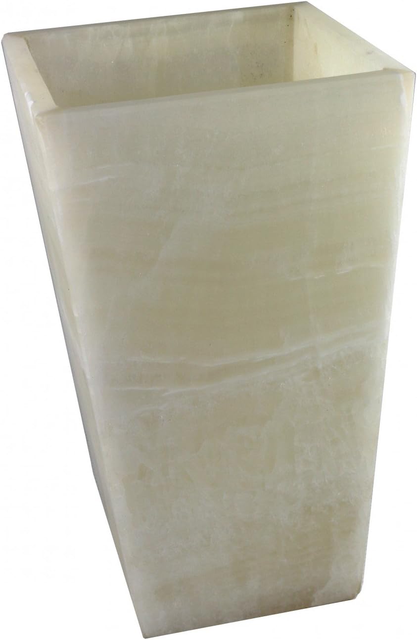 White Onyx Marble Flower Vase in Conical Form 20 x 13 x 13 cm
