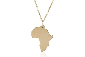 14k Gold Africa Pendant with a Bold Outline