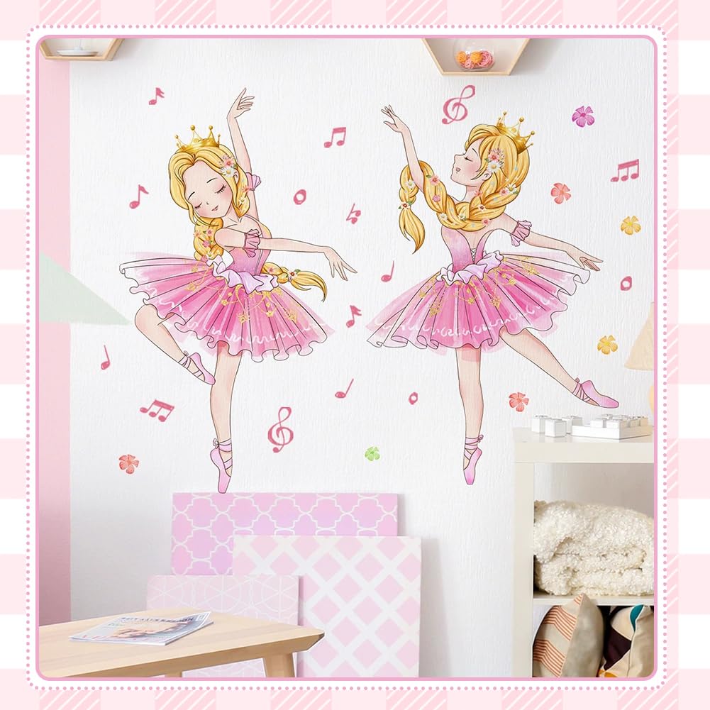 Ballet Girl Wall Sticker, Flower Fairy Wall Art Decals