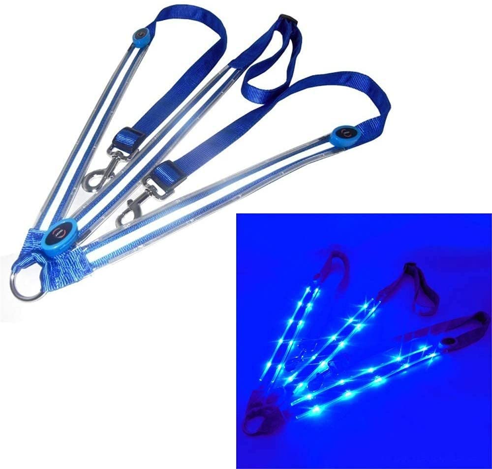 Collier plastron LED pour cheval - Haute visibilité - Équipement de sécurité réglable - Pour équitation de nuit - Bleu