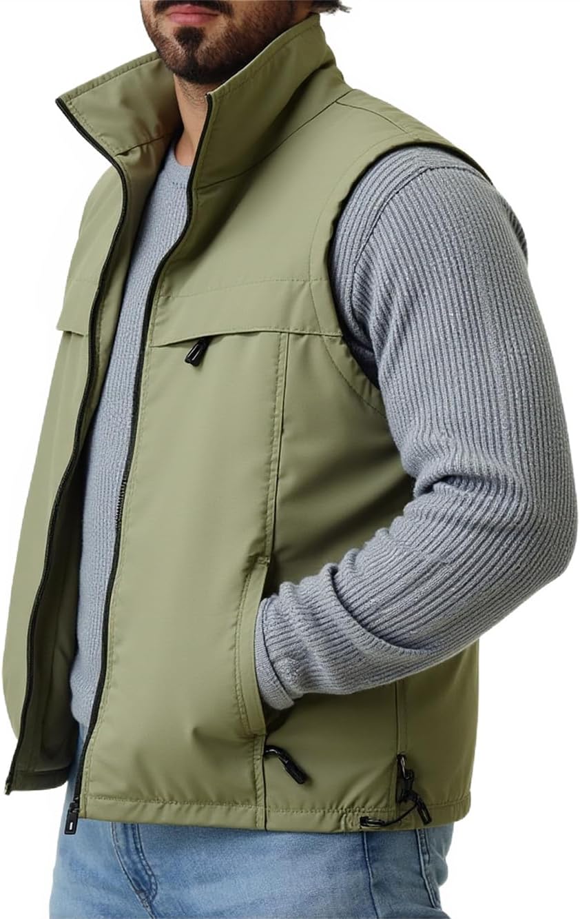 Men's Fishing Vest Utility Casual Lightweight Outdoor Vest Work Fish Photo Travel Sleeveless Jackets Vest - Image 5