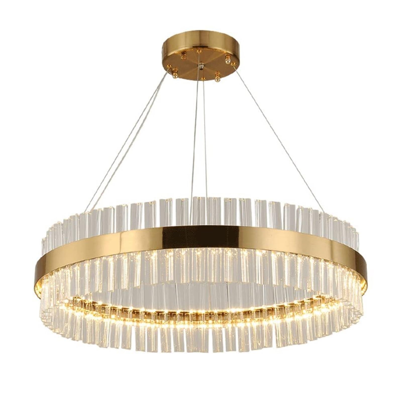 HXYSXHJUO Circle Crystal LED Ring Light Fixture - Creative Chandelier for Bedroom, Dining Room, Living, Bar, Kitchen Decoration(80cm)