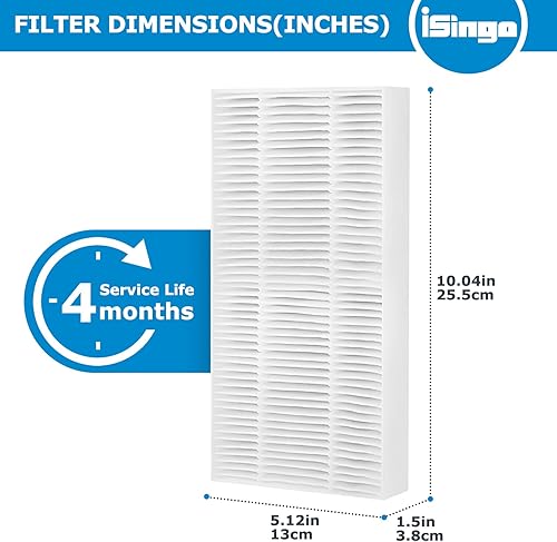 Miniatura 5 de Paquete de 2 filtros de repuesto FRF102B para purificador de aire Febreze, doble acción HEPA tipo FRF102B, modelos FHT170, FHT180, FHT190 y apto
