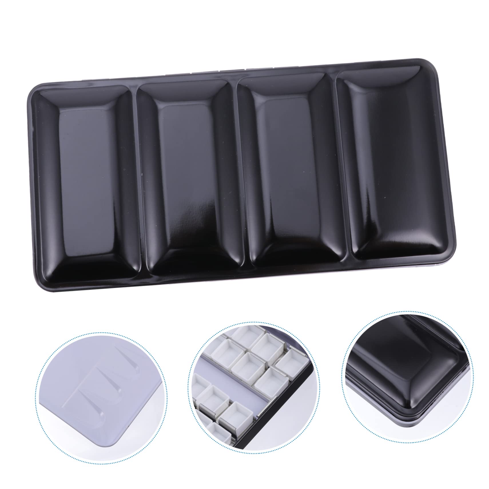 Boîte à Pigments Remplissable en Fer Noir, Coffret Aquarelle Pliable