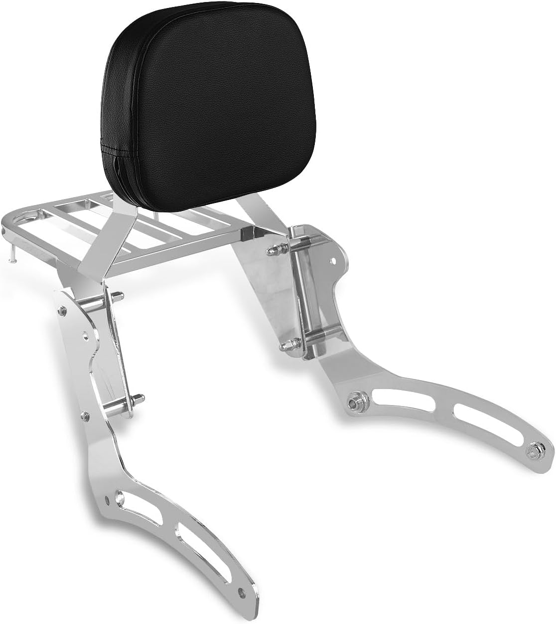 Motorcycle Passenger Backrest Sissy Bar with Luggage Rack for Kawasaki Vulcan 900 VN900 Classic Custom 1996-2023 (Black)