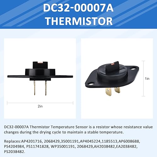 Miniatura 5 de AMI PARTS DC96-00887C DC96 00887A Termostato y DC47-00018A y DC32-00007A y DC47-00016A Termostato Secador Termistor Fusible Térmico Compatible con