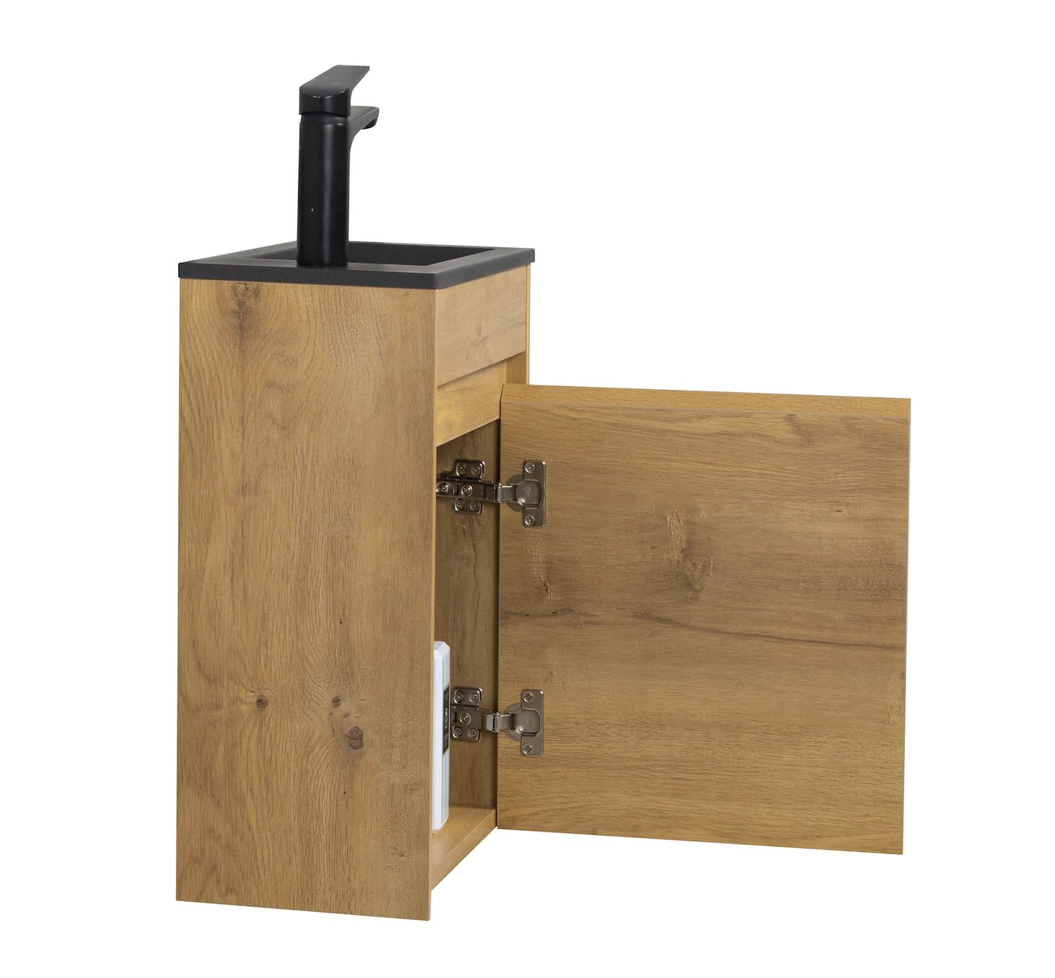 Badplaats B.V. Meuble de Salle de Bain Sinta 40 x 22 cm Chene lavabo Noir - Armoire de Rangement Meuble lavabo evier Meubles